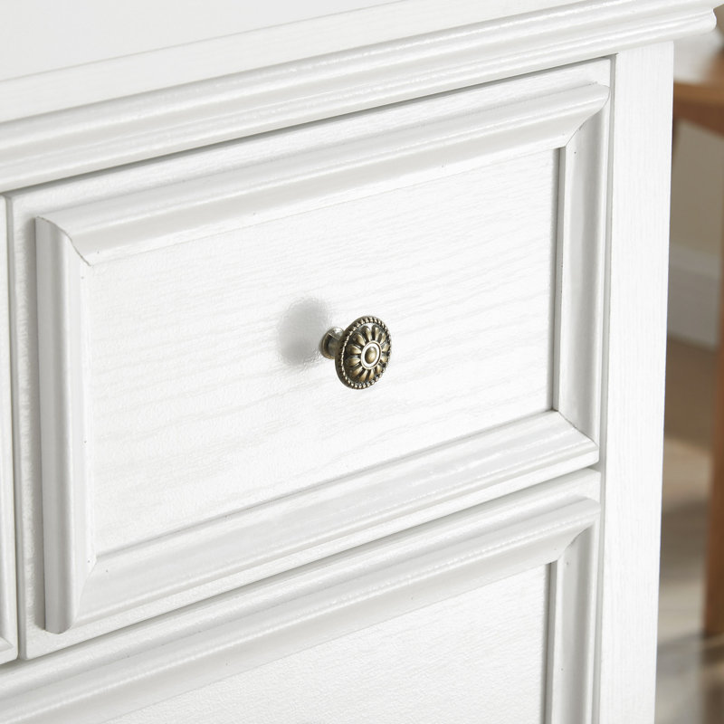 Rajene Faux Wood 6-Drawer Dresser, White