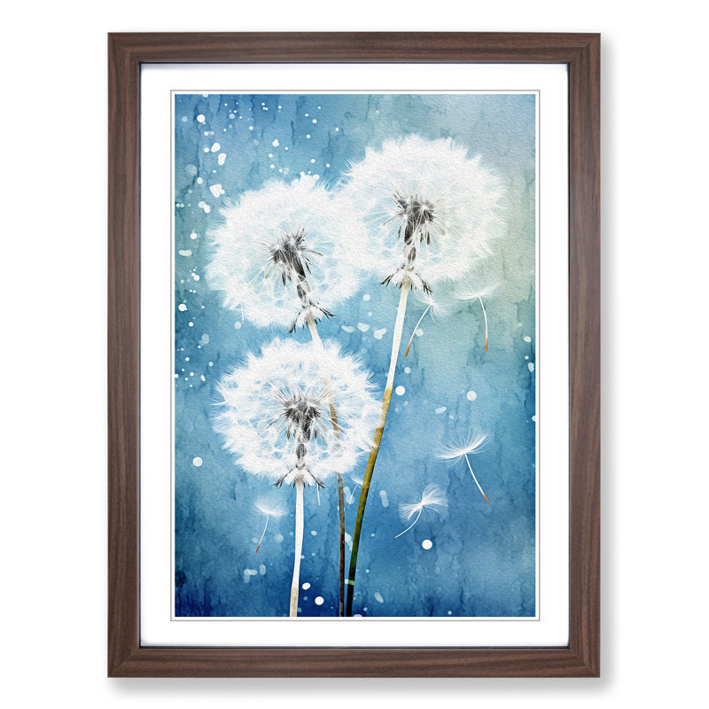 Dandelion Constructivism No.2 - Single Picture Frame Print on Wood, Walnut Framed, 46cm H x 34cm W