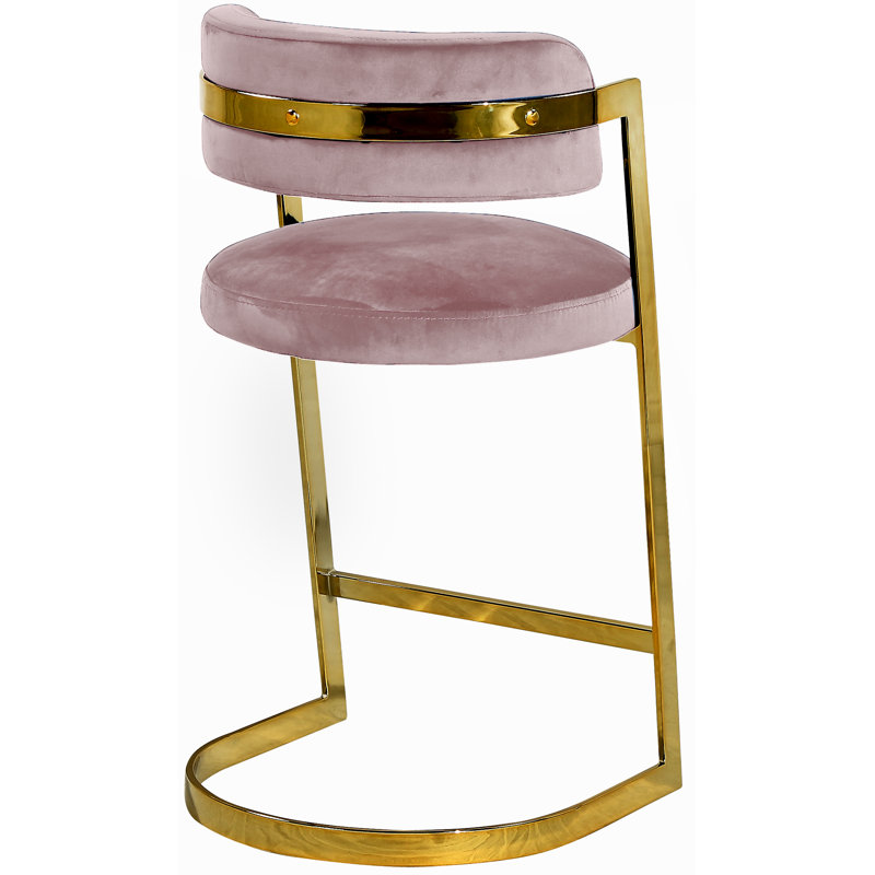 Wickley Upholstered Counter Stool with Metal Frame