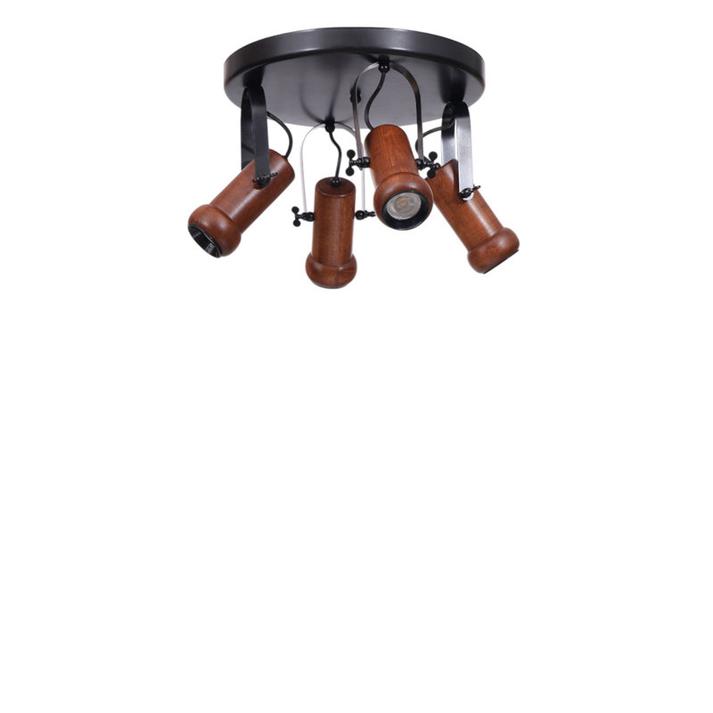 Lustre, 4 étages, Quatre lumières, Noir/noyer