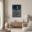 Art mural sur toile Golden Crescent Moon Over Stylized Mountains-295854711