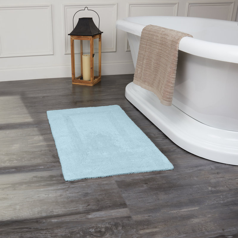 Edilio Cotton Bath Rug, Blue, 20'' W x 32'' L