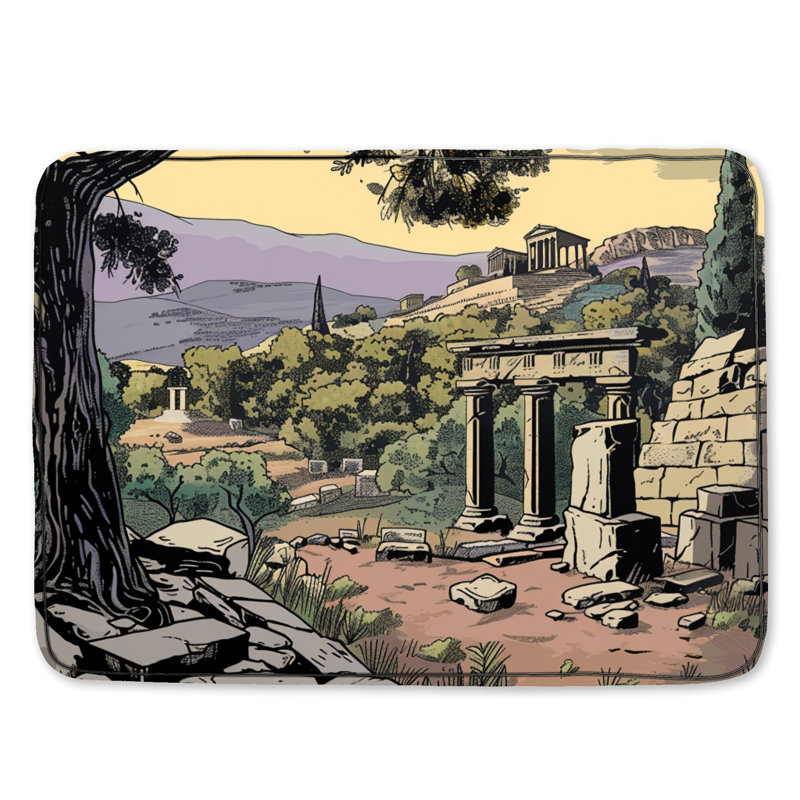 Tapis de bain antique Ruines, L 24 po x L 17 po
