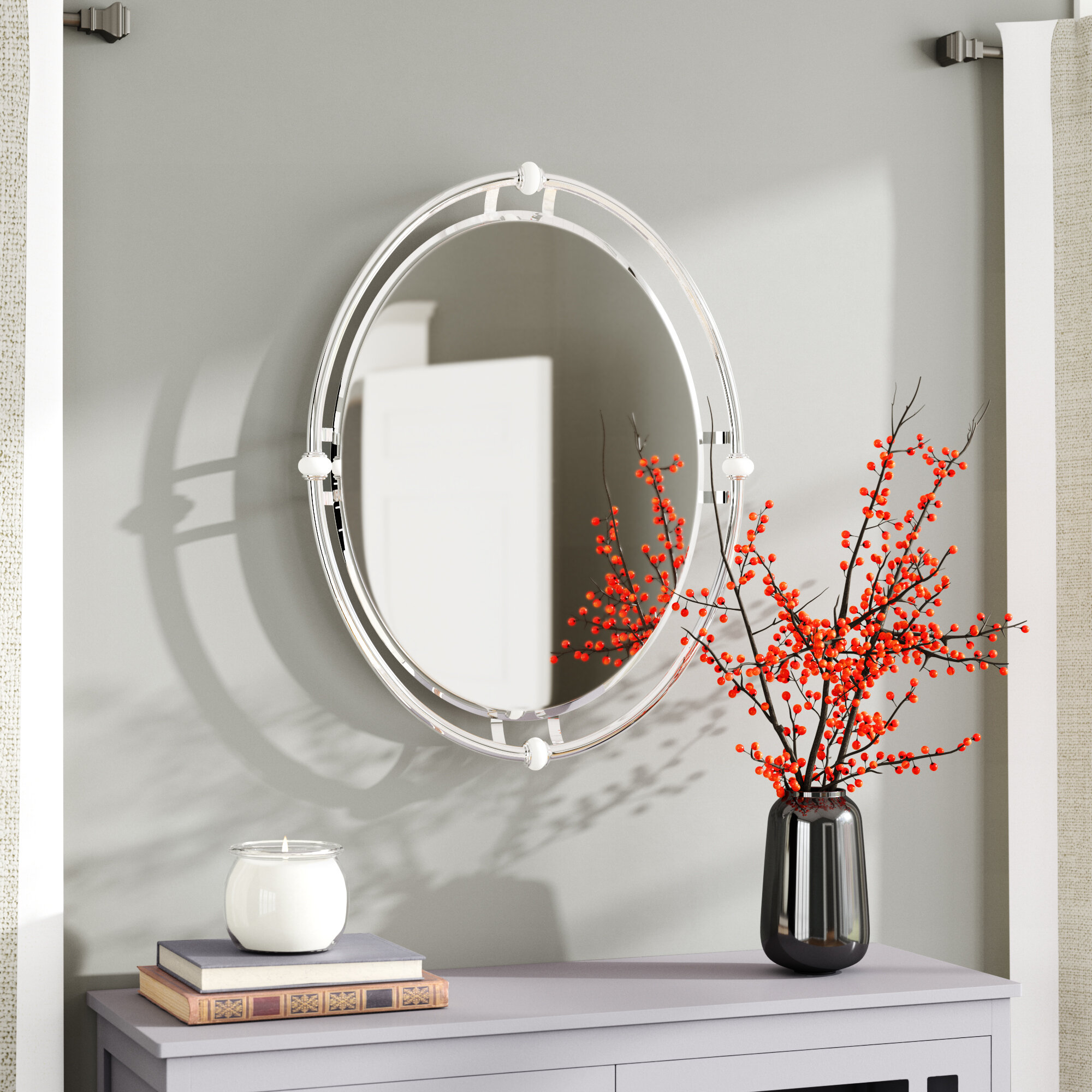 Oval 2024 beveled mirror