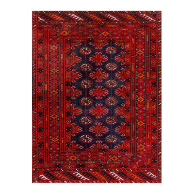 Navy Burgundy Theme Traditional Motifs Pattern Vintage Decorative Washable Rug