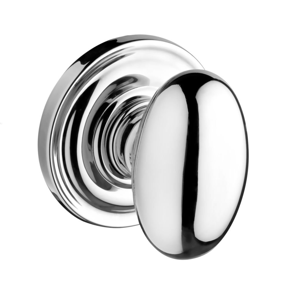 Ellipse Single Dummy Door Knob with Traditional Round Rose Baldwin 