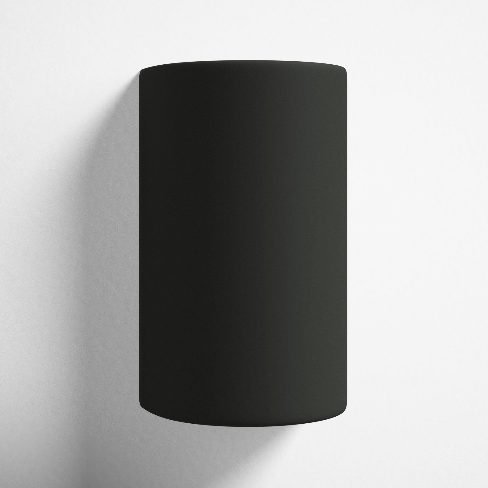 Pacursa 2-Light Dimmable Ceramic Flush Mount Sconce, 9.5" H x 5.75" W x 4.5" D, Carbon Matte Black