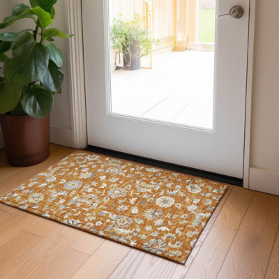 Tapis intérieur / extérieur lavable à la machine ACN1006 Paprika 1 pi 8 po x 2 pi 6 po