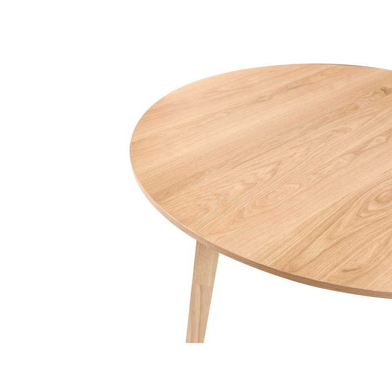 Round Solid Wood Base Dining Table, Natural