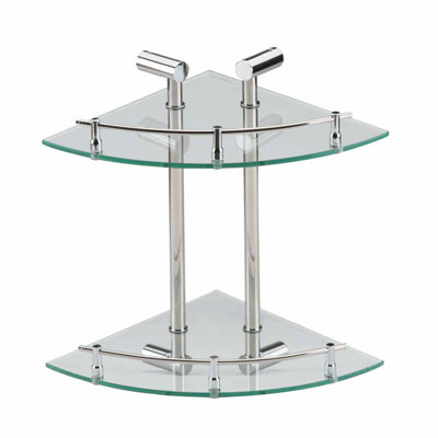 Monique 2 Piece Glass Corner Shelf with Towel Bar