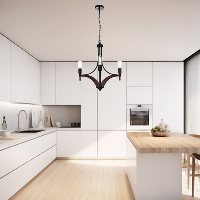 Luminaires suspendus traditionnels à 3 lumières de style campagnard avec lustres de style campagnard et luminaire suspendu pour îlot de cuisine