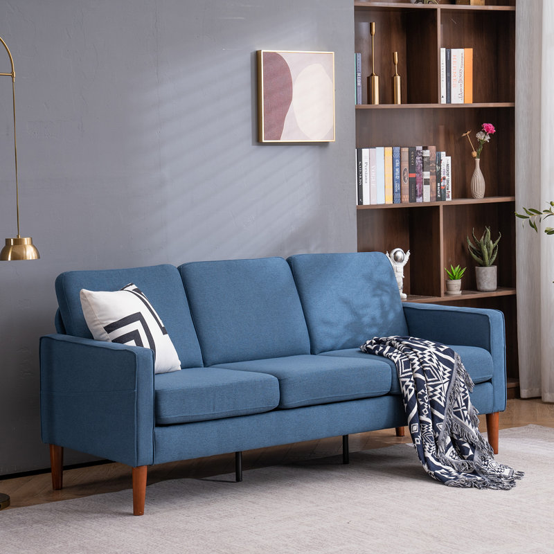 Charlies Upholstered 71.3'' Sofa, Blue 100% Polyester