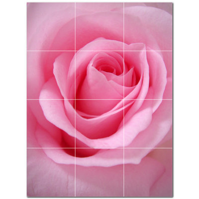 Flowers Photo 6'' x 6'' Satin Ceramic Decorative Mural