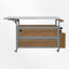 Chariot pour îlot de cuisine extérieur avec plateau en acier inoxydable, table d'appoint pliable et roues verrouillables-126112964