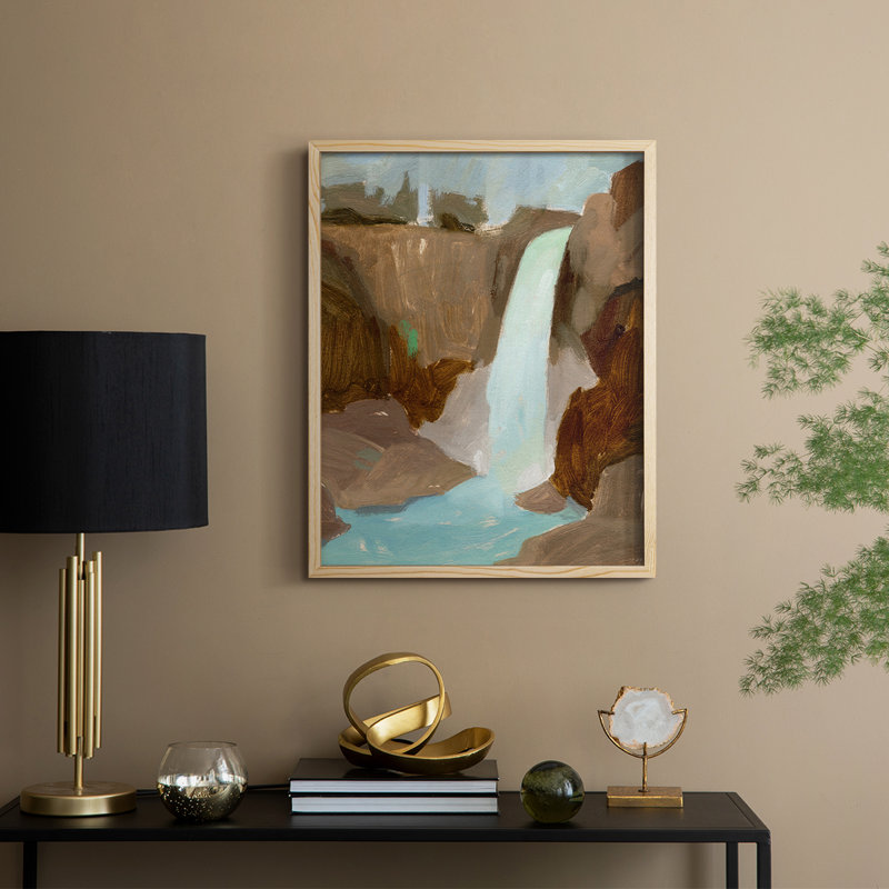 Turquoise Falls II, reproduction encadrée - bois massif, H 30 po x l 24 po