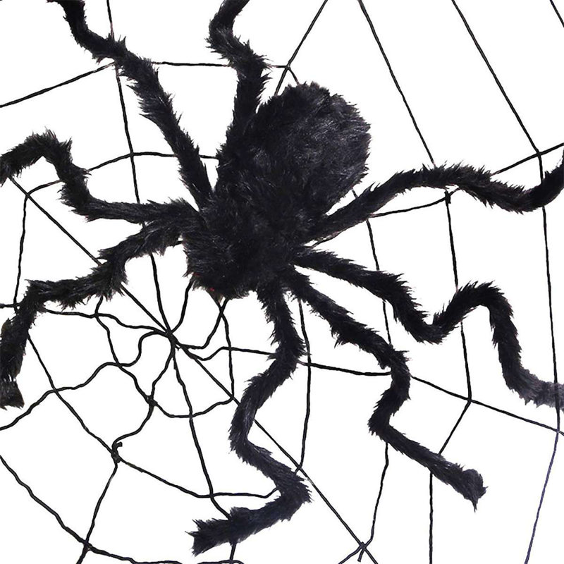 3 Pieces Halloween Creepy Giant Spider Decor, 75cm Scary Big Realistic