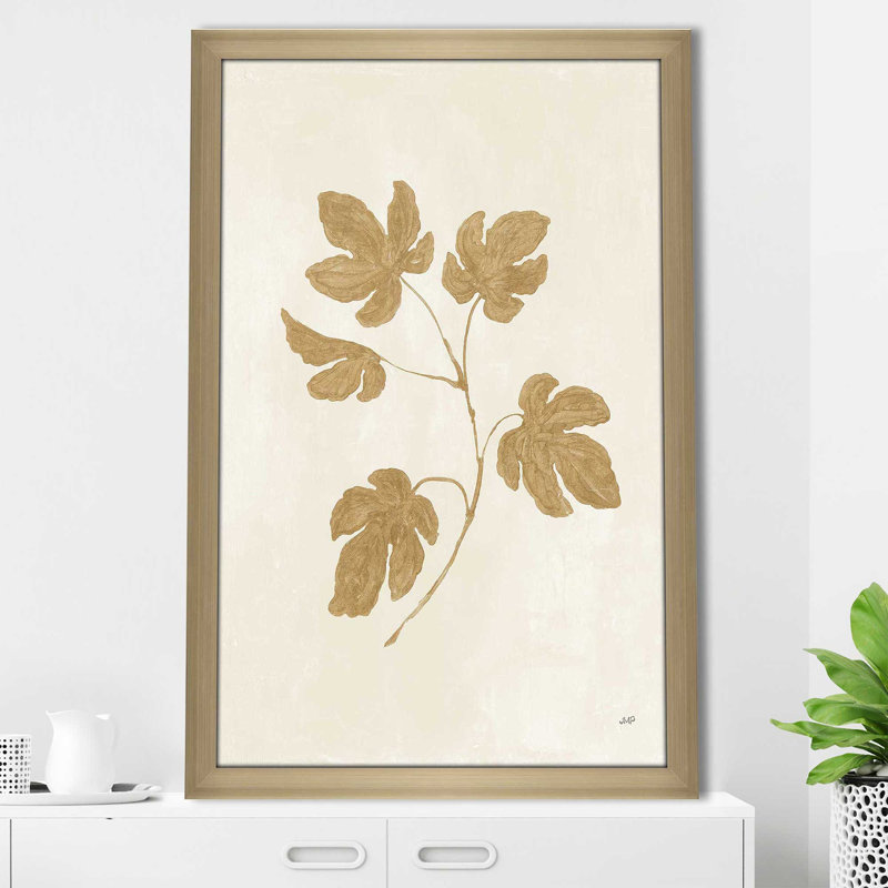 Botanical Study III Gold Crop - Peinture, Encadrement champagne, H 39,5 po x l 27,5 po x P 0,75 po