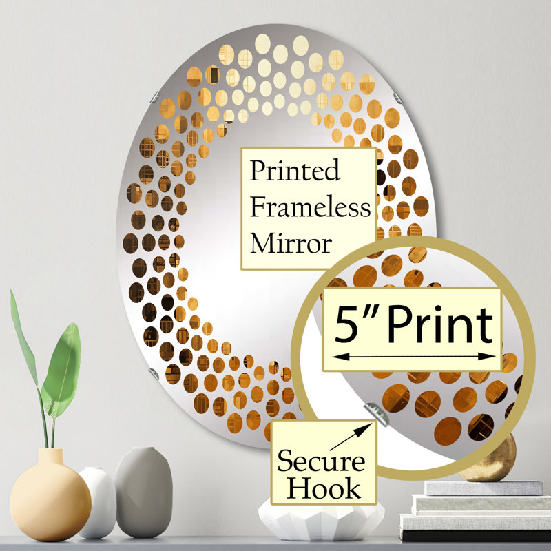 Circle Mirror, Yellow, 36" H x 24" W