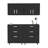 2 Piece Black Garage Storage With Large Drawers, & Wall Mount Option Sleek In Black, Pieces Spacious Drawers