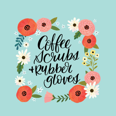 «Coffee Scrraps and caoutchouc gants» par Cynthia Frenette - impression sur toile tendue