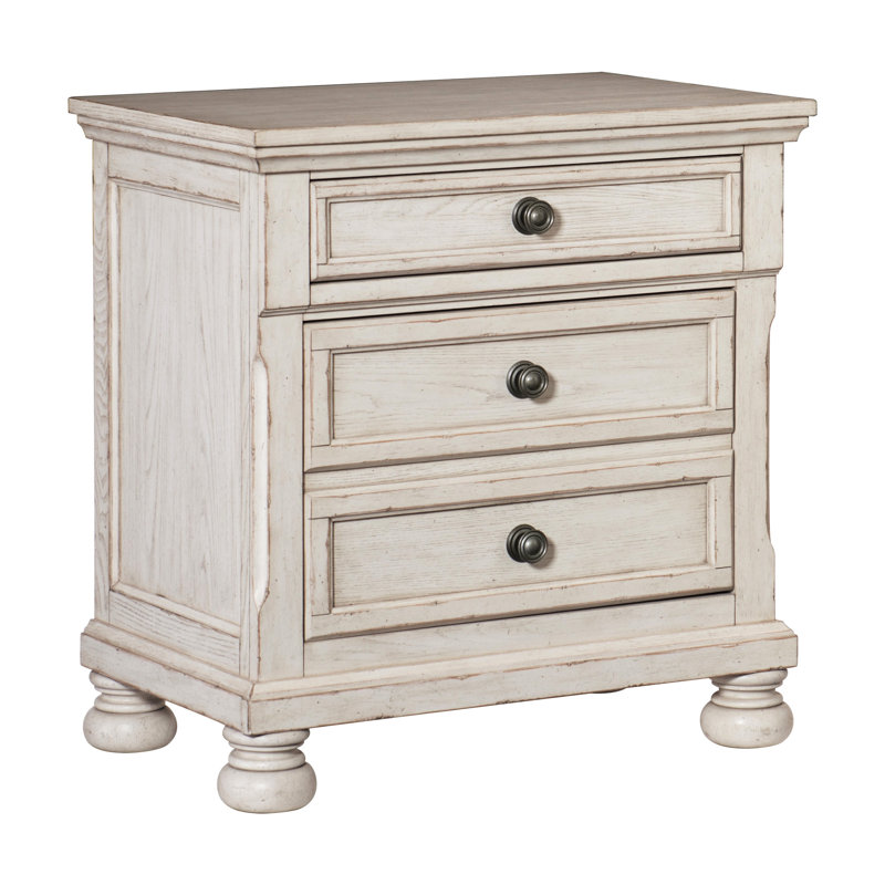 Table de chevet transitionnelle pour chambre à coucher - Bois d'ingénierie et plateau doublé de feutre