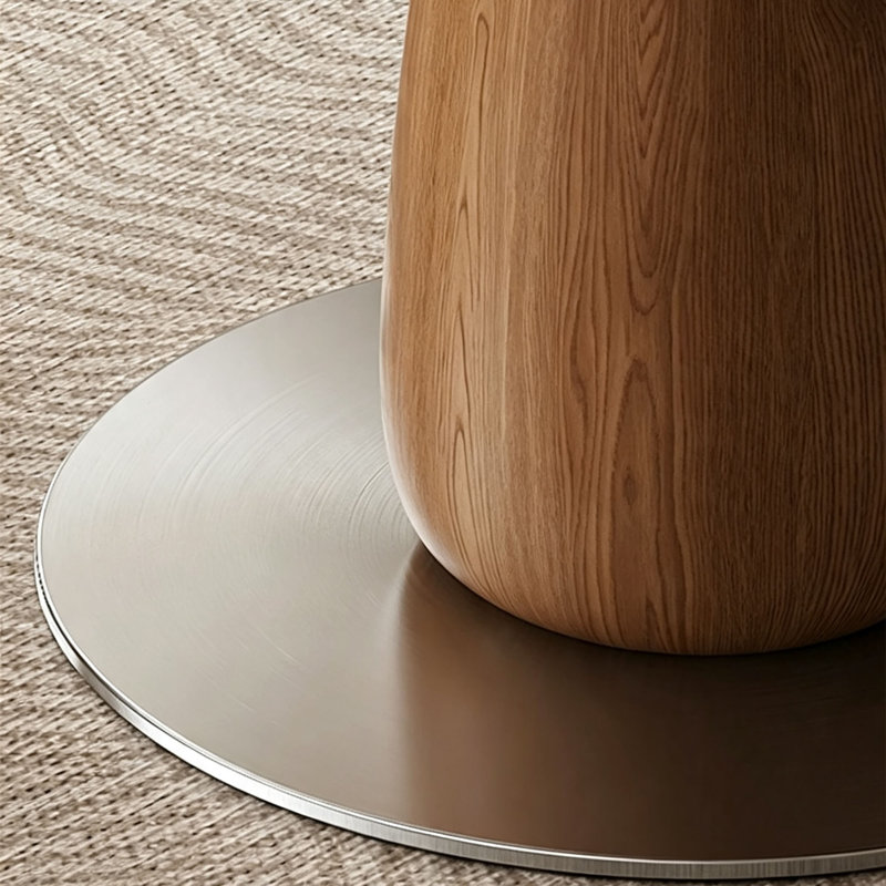Table en pierre frittée crème, 29.5" H x 51.2" W x 51.2" D, 5