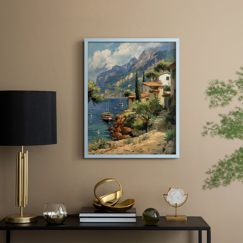 NAUTICAL Series DLXV, reproduction encadrée - bois massif, H 21 po x l 17 po, Bleu