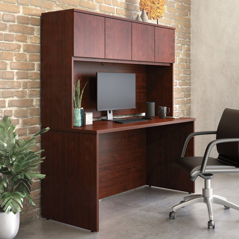 Bureau avec huche, finition rouge