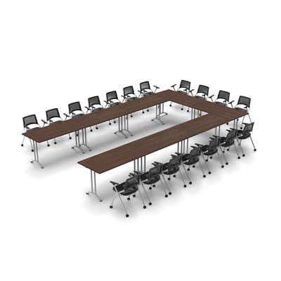 18 Person Conference Meeting Tables with 18 Chairs Complete Set by TeamWORK Tables