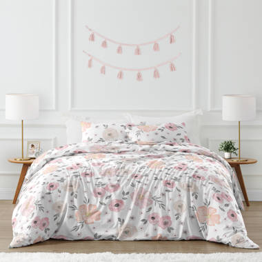 Darwyn Black & White Floral Comforter Set