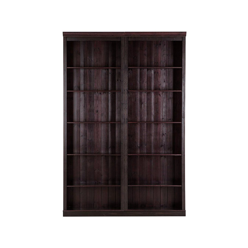 Demetricia 223cm H x 148cm W Library Bookcase, Brown