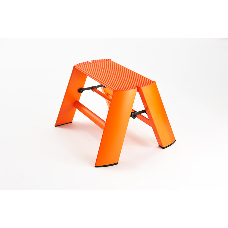 Escabeau léger pliant en aluminium à 1 marche lucano, Orange