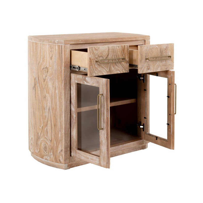 Balam 2 Drawer & 2 Glass Door Server, Light Brown