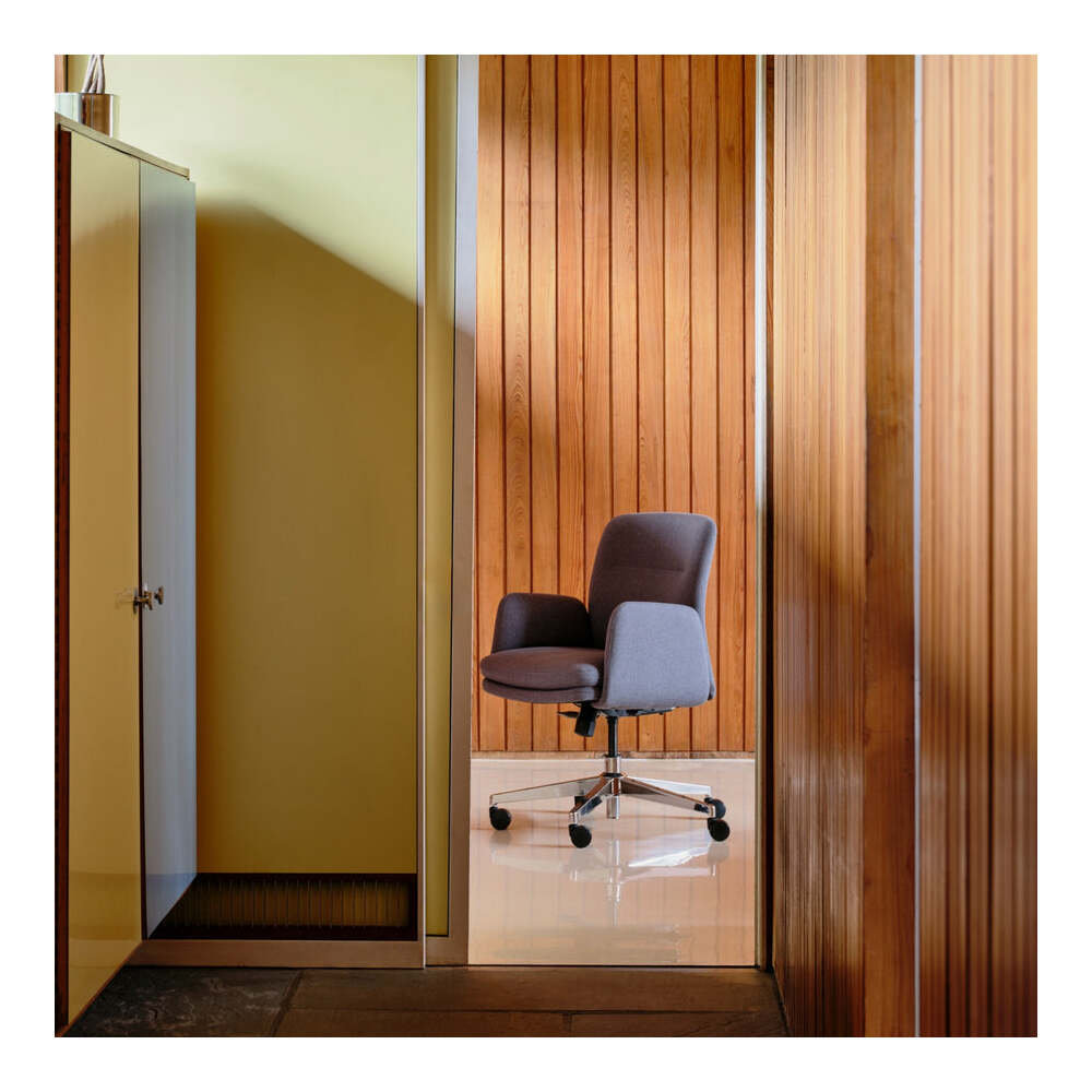 Fabric Office Chair with Lumbar Support, Overcast, 36"