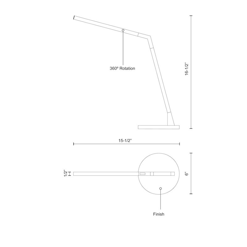 Miter Metal Desk Lamp, Brushed Nickel