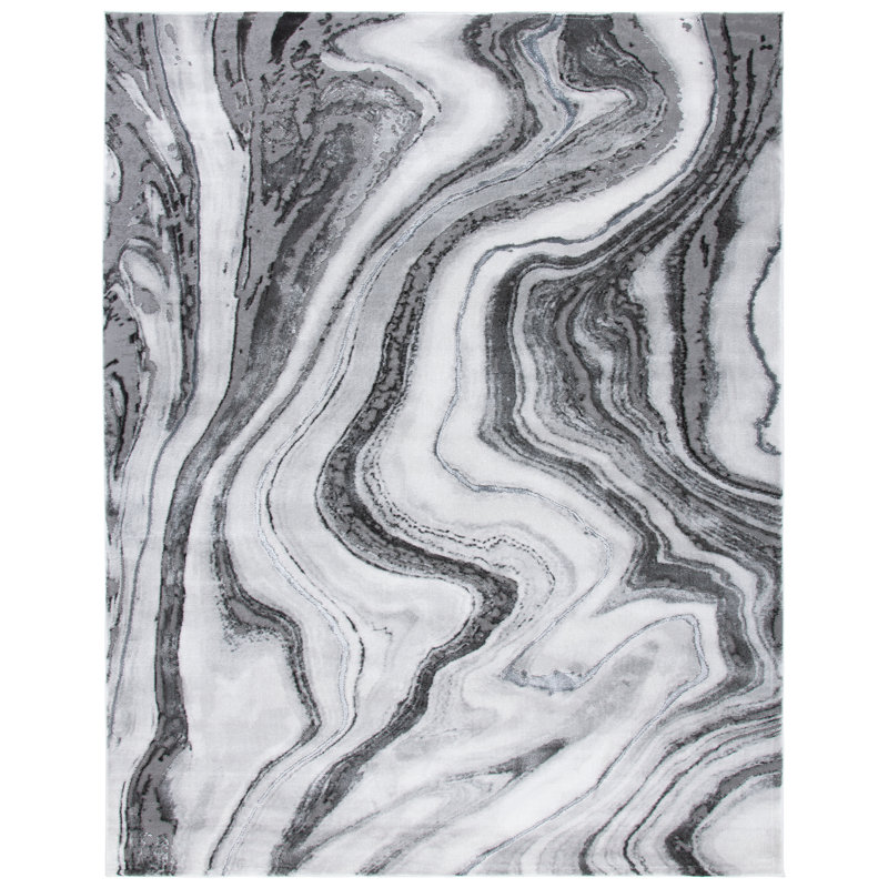 Tapis abstrait gris Swindle, Rectangle 8 pi x 10 pi