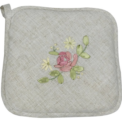 Xia Home Fashions Ribbon Embroidery Rose