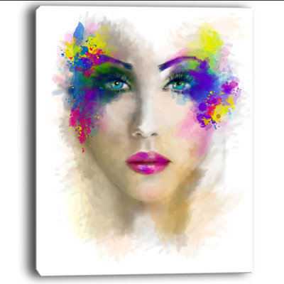" Fantast Woman With Blue Flowers "
