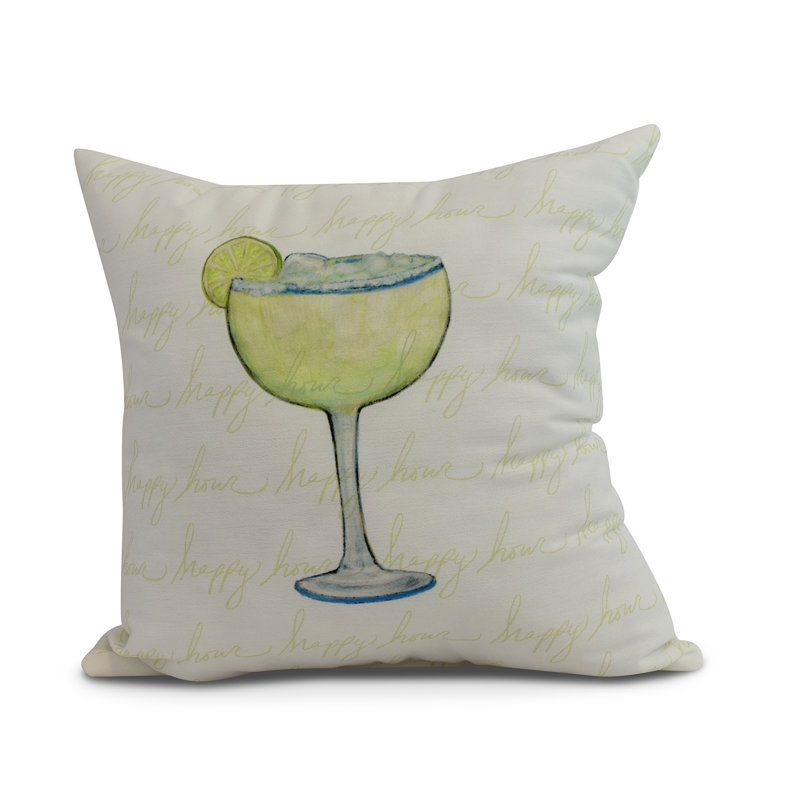 Housse de coussin d'extérieur carré Palmita Margarita, Vert clair, 20 po x 20 po