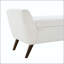 Banc de rangement moderne de 60 po avec pieds en bois Mid-Century et tissu Teddy - crème