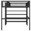 Lit mezzanine double en métal avec tablettes à 4 niveaux et rangement-1595215651