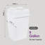 Poubelle en plastique avec couvercle pivotant, 9 gallons - 35 litres, blanc, paquet de 2-122762266-122762265
