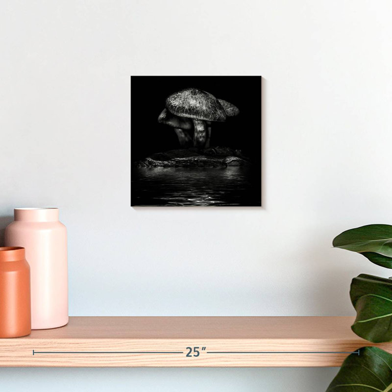 Yarlin Grunge Mushrooms, 10" H x 10" W