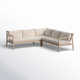 Amina 3 Piece Outdoor Acacia L Shape Sectional 