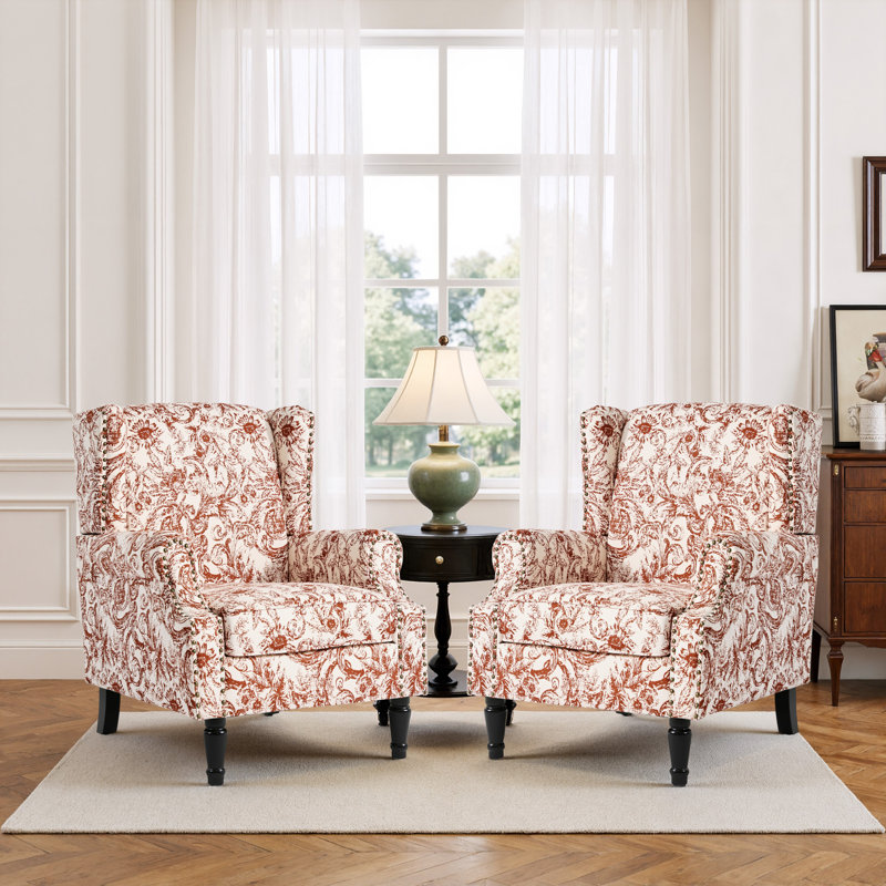 Fauteuil d'appoint à oreilles Duoc Rococo, Rococo Orange