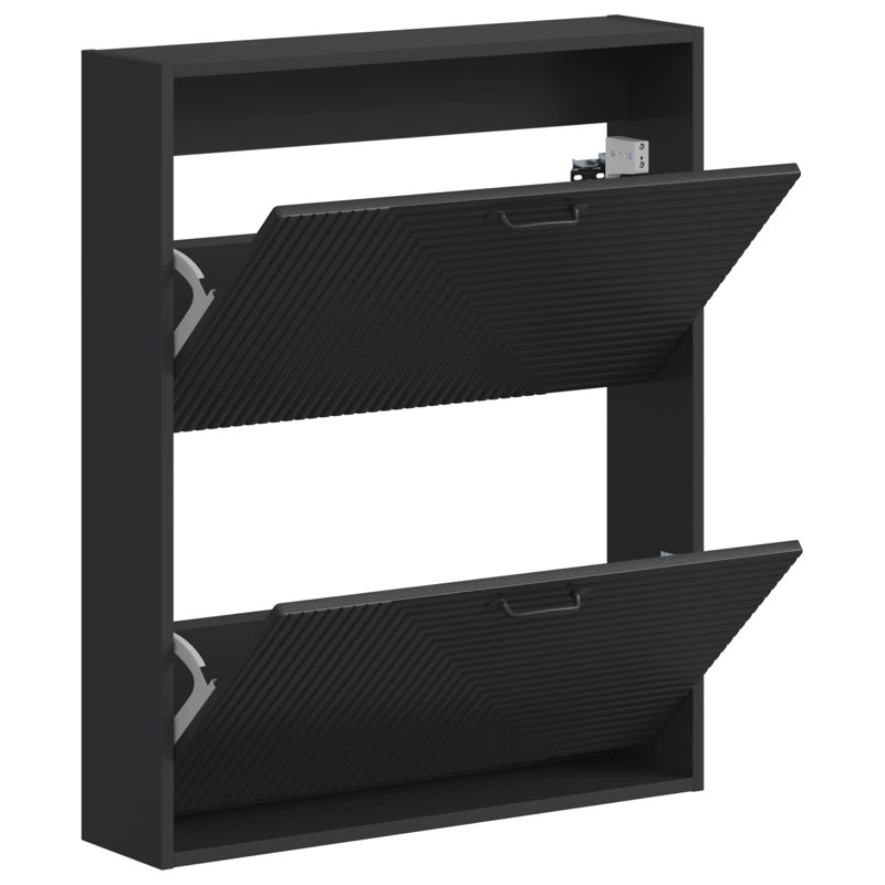 Flip Down Shoe Storage, 86 cm H x 71 cm W x 17 cm D, Black