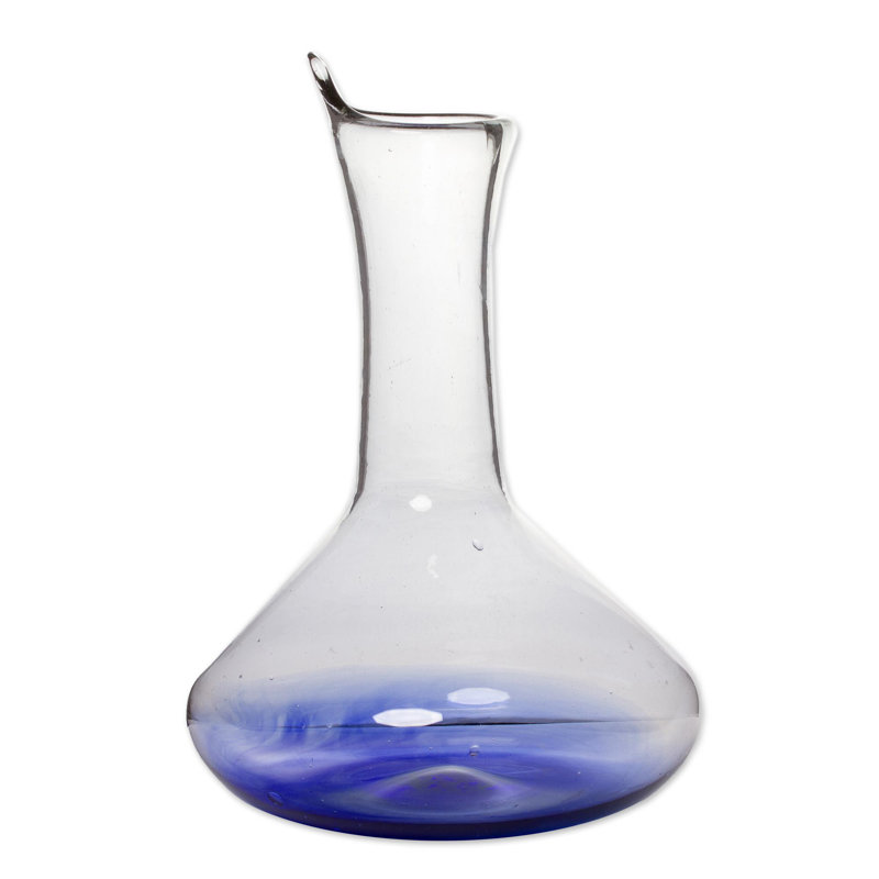 Handblown Clear Glass Artisan Crafted Decanter