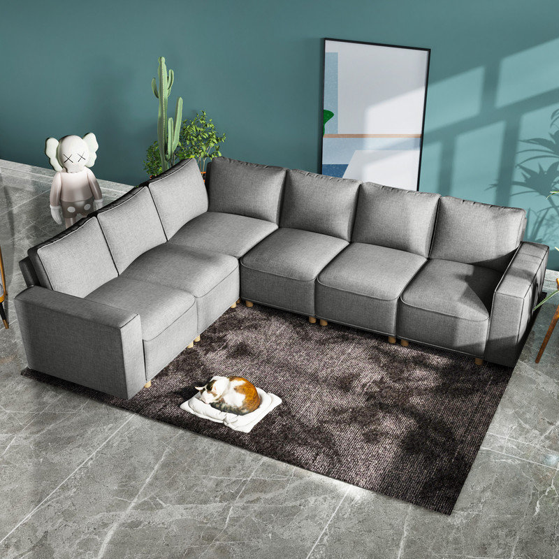 Canapé modulaire rembourré 7 pièces Schautz, Accoudoir à droite (vu de face)