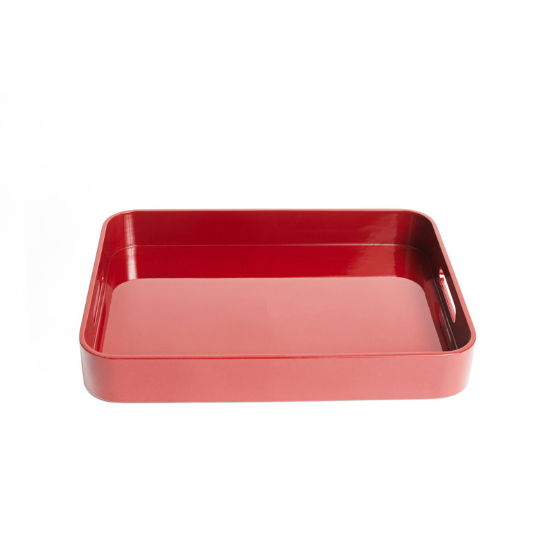 Lacquer Tray - Red - Medium, 2" H x 16" W x 12" D, Red