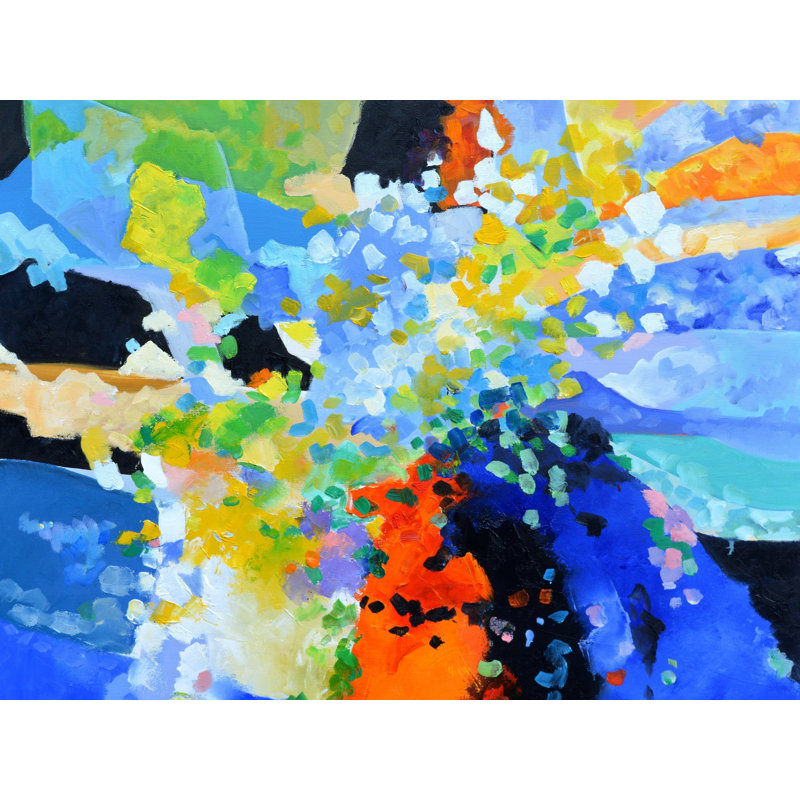 «Abstract Still Life» par Pol Ledent - Peinture, H 25,25 po x l 31,25 po, Papier avec cadre noir